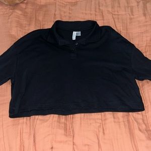 Cropped Collared Long Sleeve